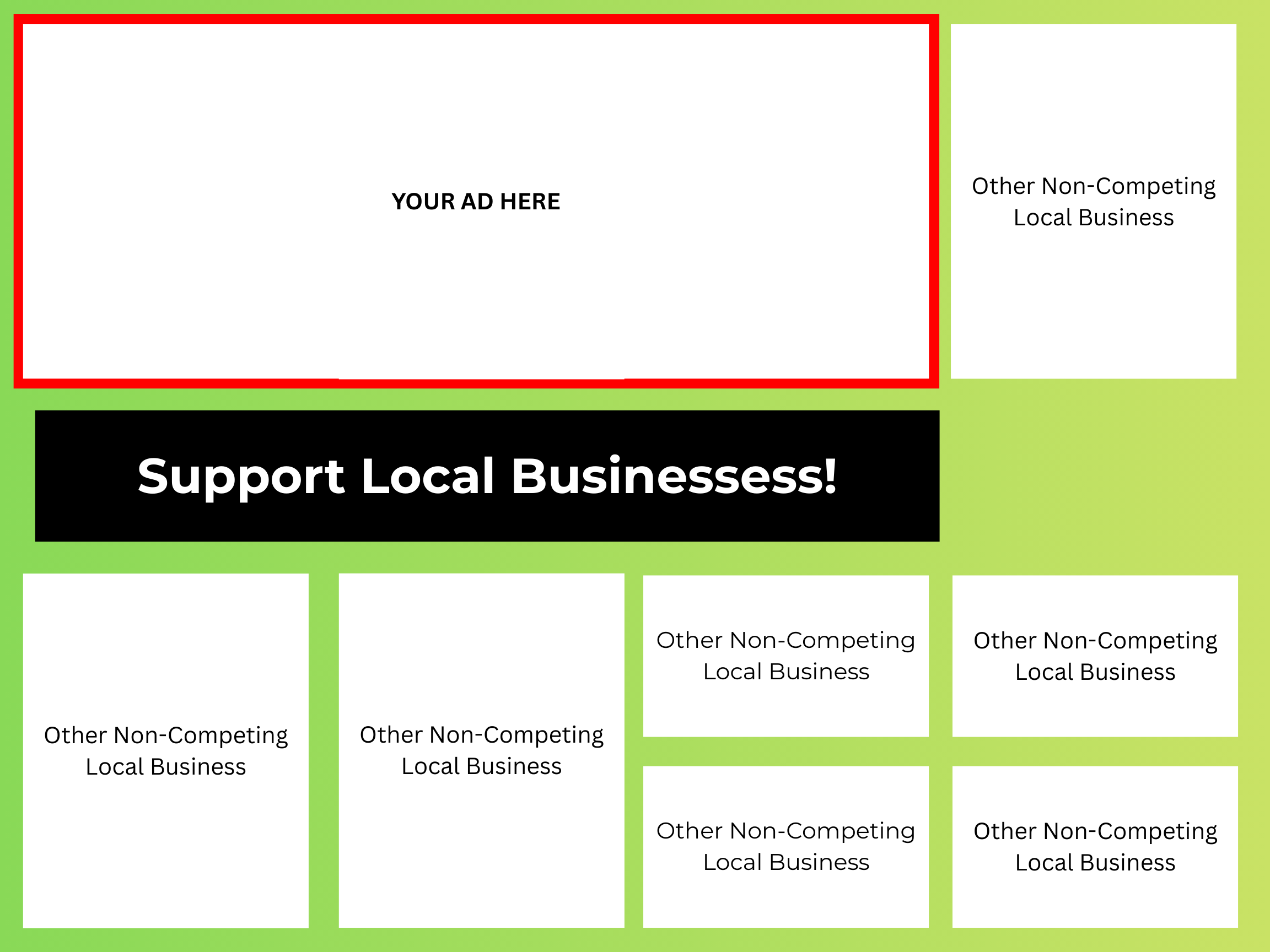 Local Ad Placement on Postcard sent to 2500 Homes in Fontana