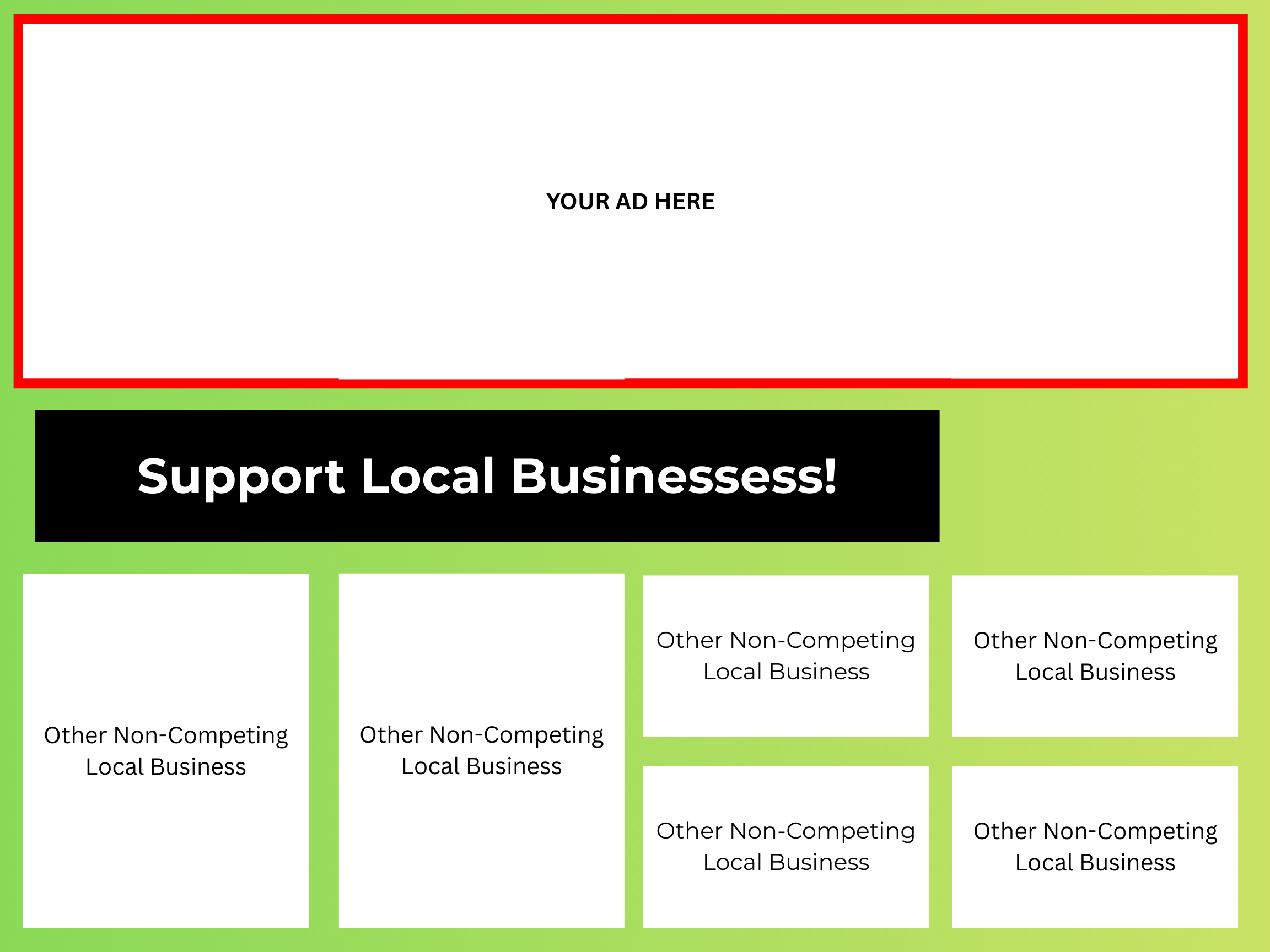 Local Ad Placement on Postcard sent to 2500 Homes in Fontana